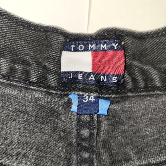 Vintage Y2K Tommy Hilfiger Freedom Jean Shorts Men's Size 32 Faded Black Jorts - Picture 2 of 7